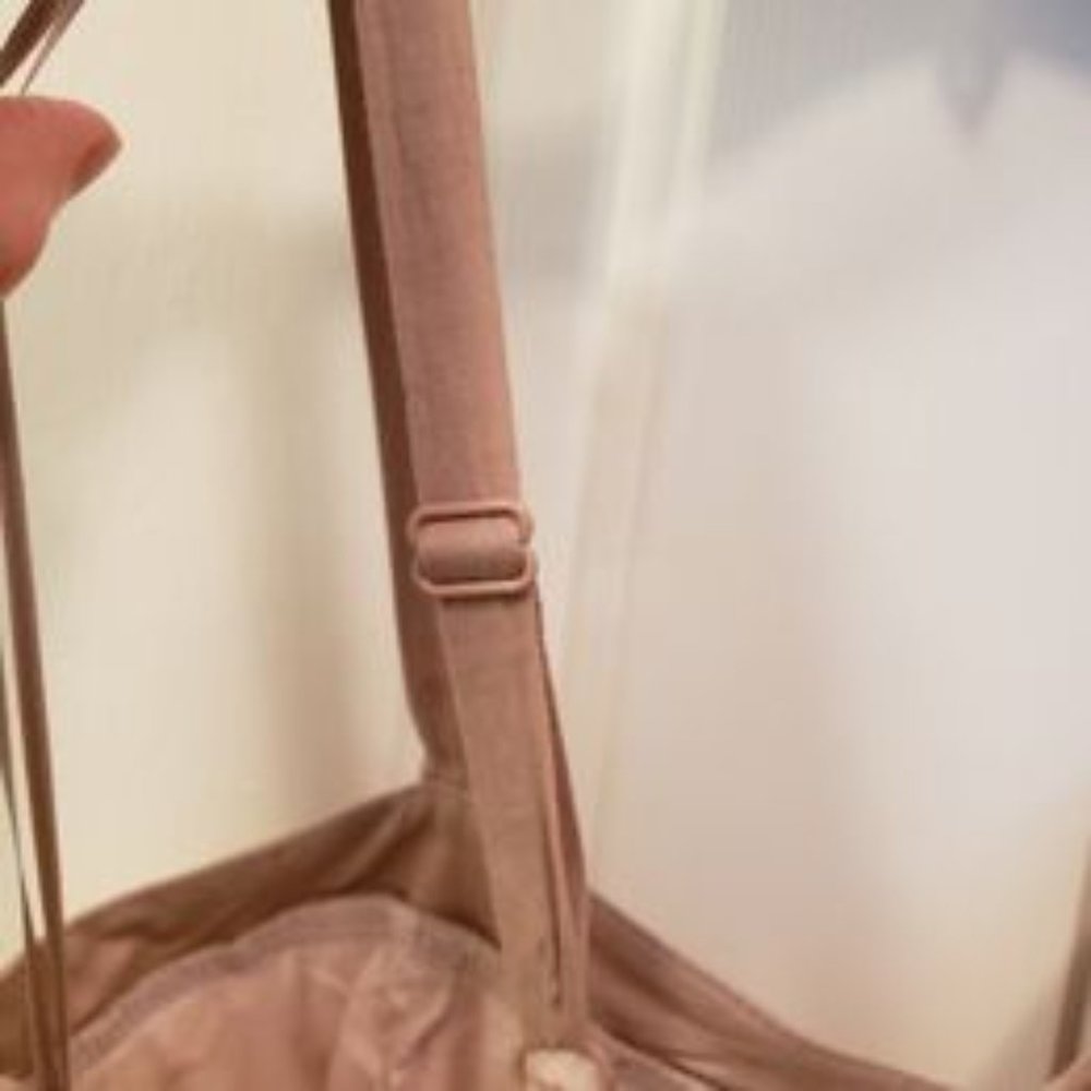 ELLE Lace Nude/Blush-Tinged Juniors Strappy Dress with Black Band- Size 6 - Picture 6 of 9
